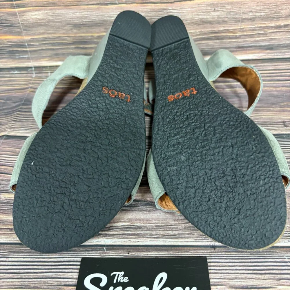 Taos Carousel 2 Women's Leather Wedge‎ Gray Sandals